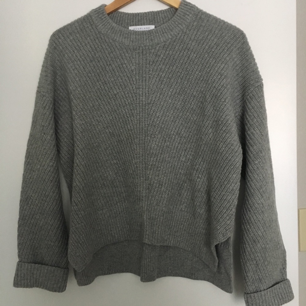 Everlane Ribbed Wool Cashmere Crew Sweater